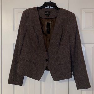NWT Worthington Blazer Tweed Brown Pattern Size Large